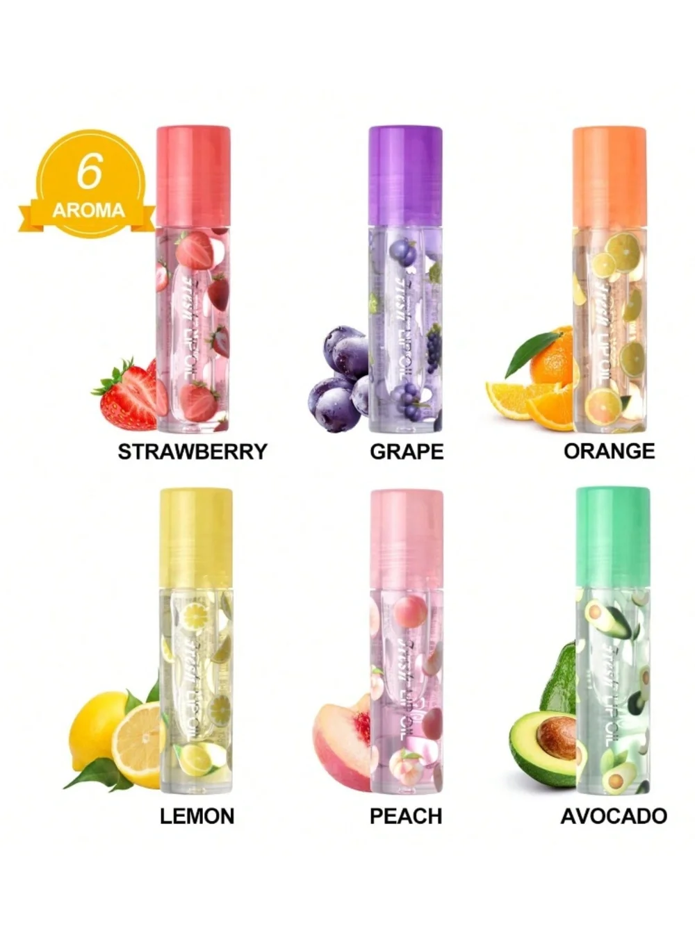 3PC. Clear Fruit Roll-On Lip Oil Set • Hydrating Gloss NEW